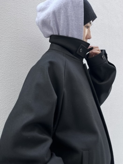 OVERSIZED MELTON HARRINGTON ZIP JACKET 【stein】ST.658 | journal