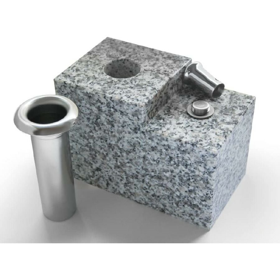 お墓用】御影石・花立 ・線香立て 一体型セットS44L【STクラフト謹製