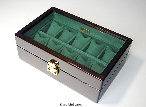 オーク材10本用 topガラス | 高級時計ケースのソウルバード