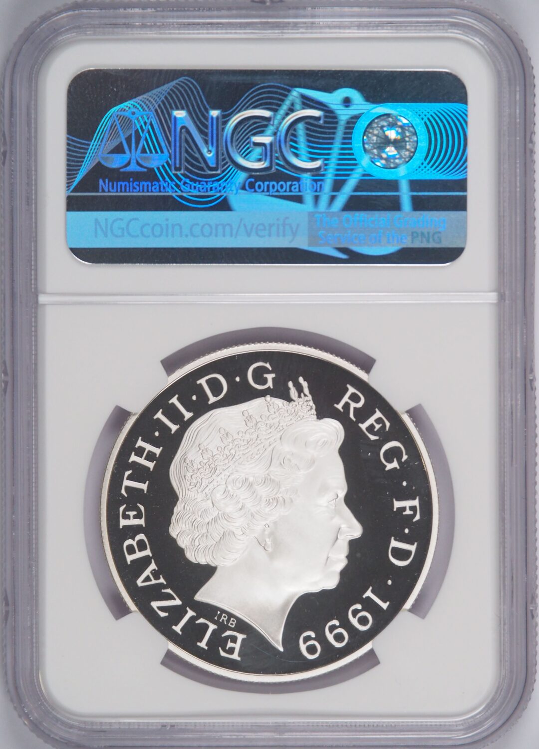 造幣局エラー】1999年ダイアナ妃追悼記念 5ポンド銀貨 NGC PF69UC 表面