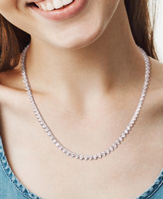 Macy's Lab-Grown White Sapphire Heart 18