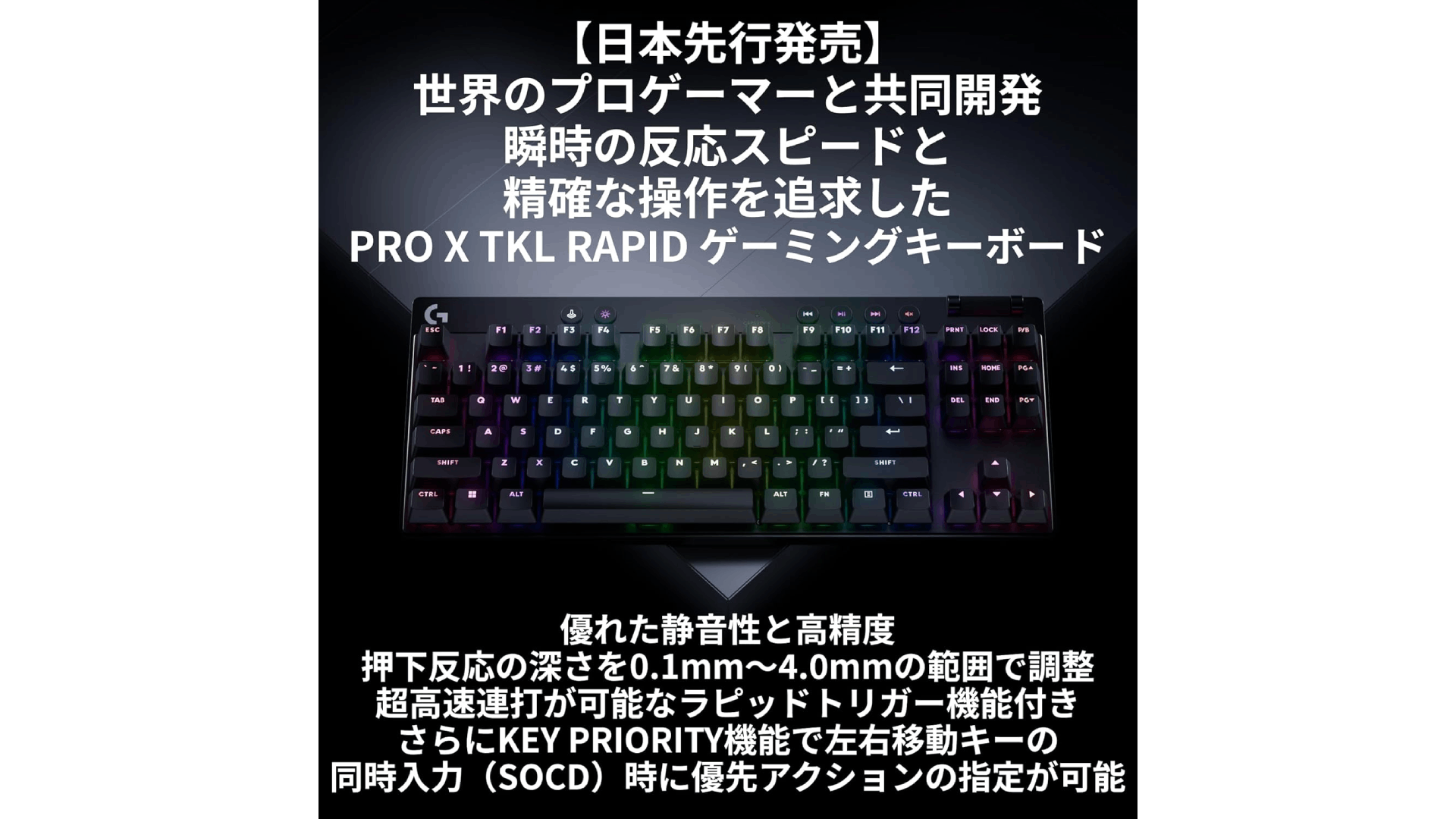ラピッドトリガー搭載「ロジクールG PRO X TKL RAPID」がAmazonにて10