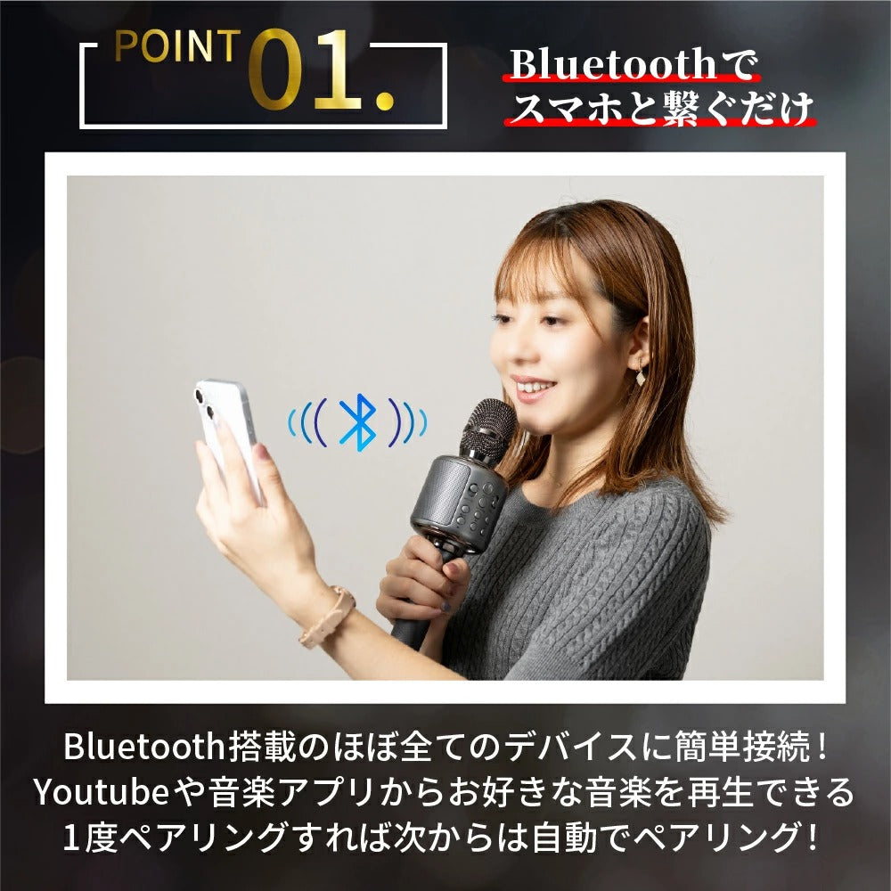 ドライブ中でもカラオケ】家庭用カラオケマイク｜Bluetoothでスマホ