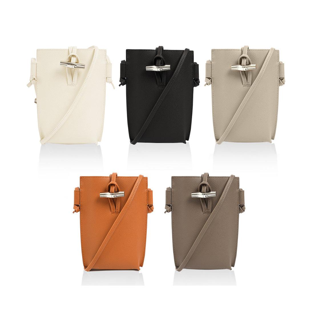 フェミニンレザースマホショルダー【トグルクロージャータイプ