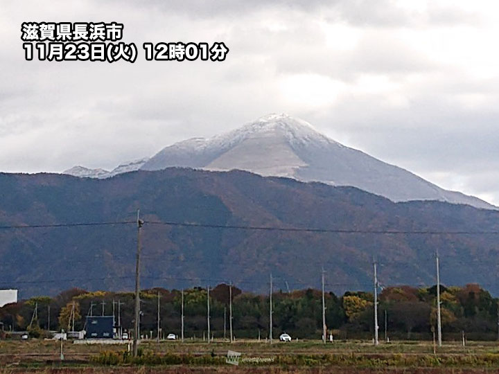 伊吹山が初冠雪 寒気強まり西日本も高い山は雪化粧 - ウェザーニュース