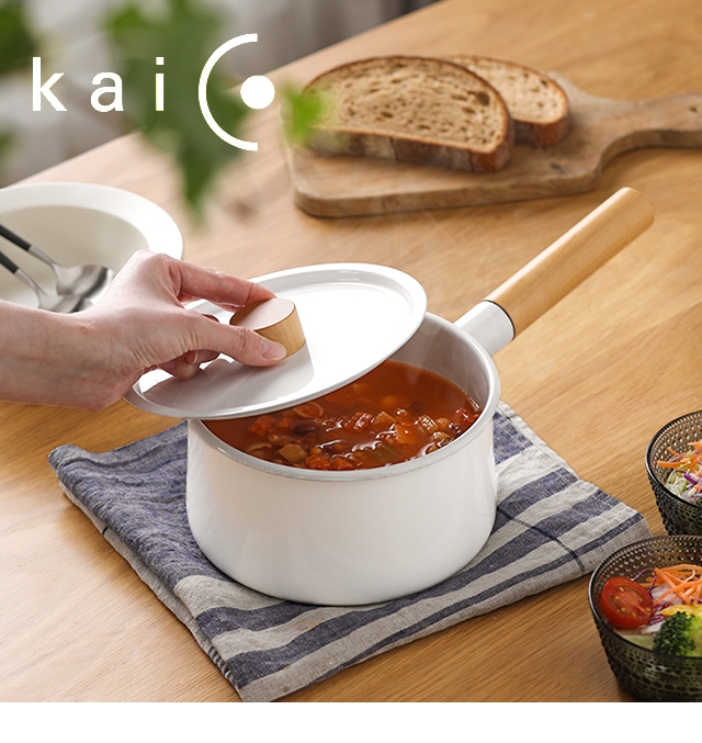 カイコ 片手鍋 片手鍋 K-001 琺瑯鍋 鍋 小鍋 ミルクパン ホーロー鍋