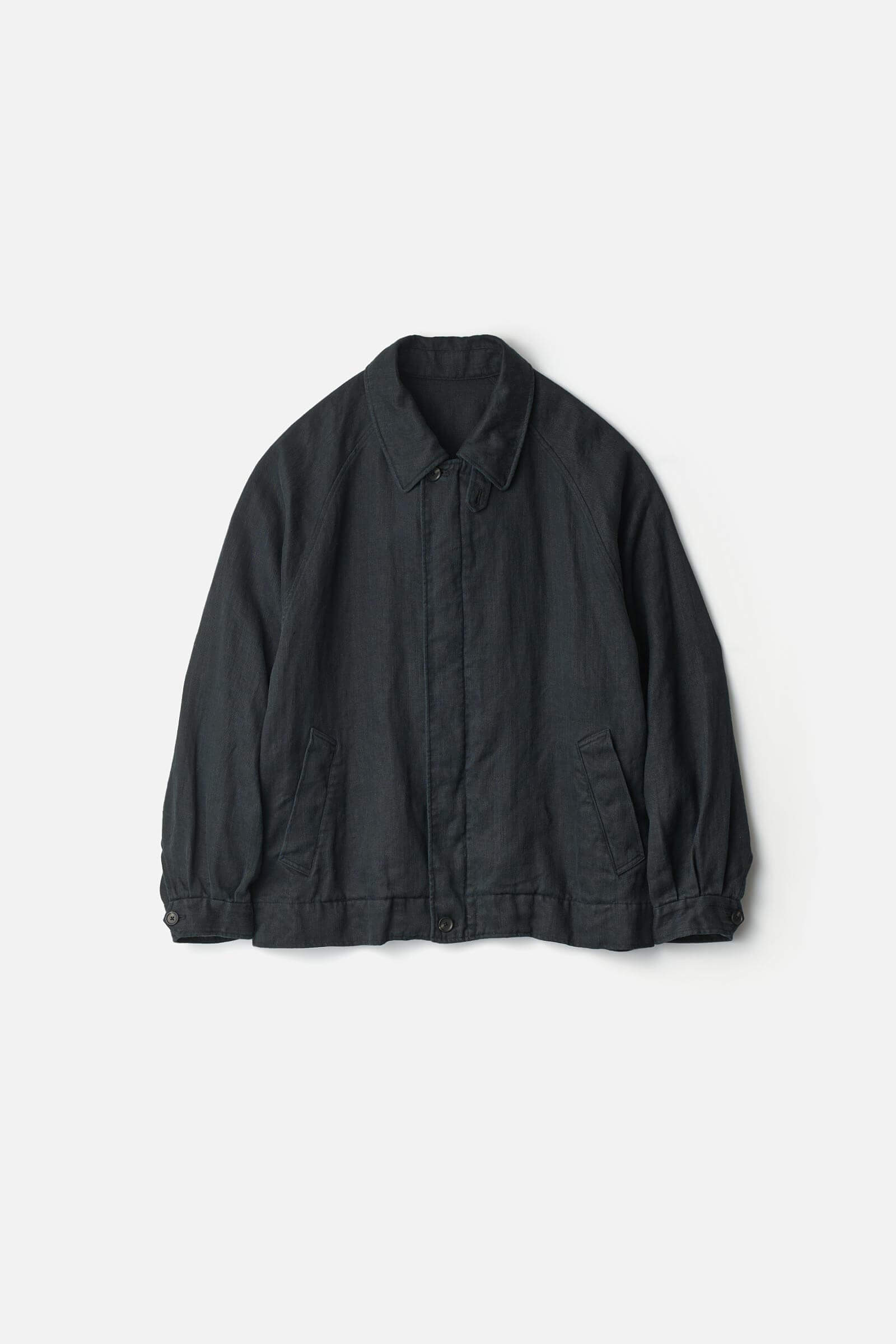 HEAVY LINEN HERRINGBONE ZIP JACKET – ssstein