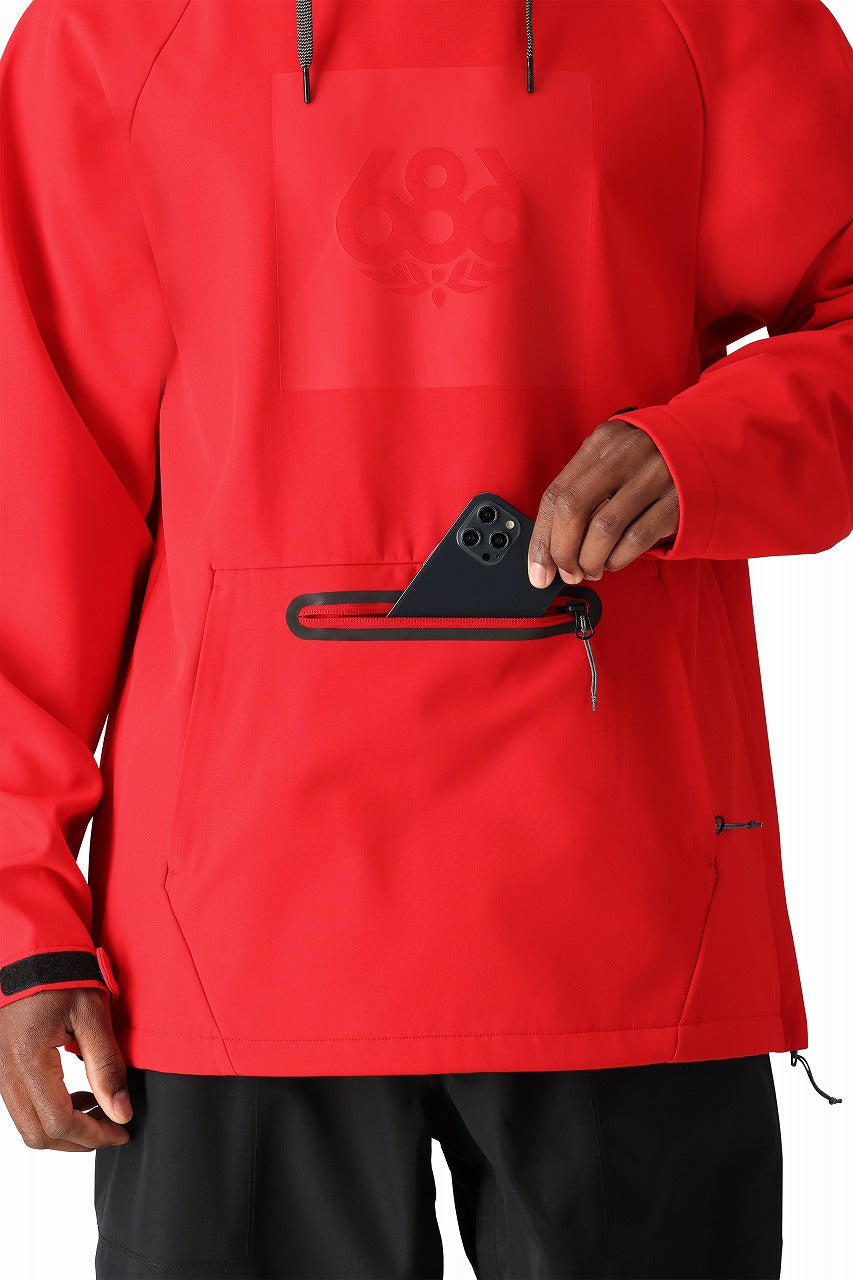 686 ロクハチロク Men's Waterproof Hoody TRUE RED 25-26