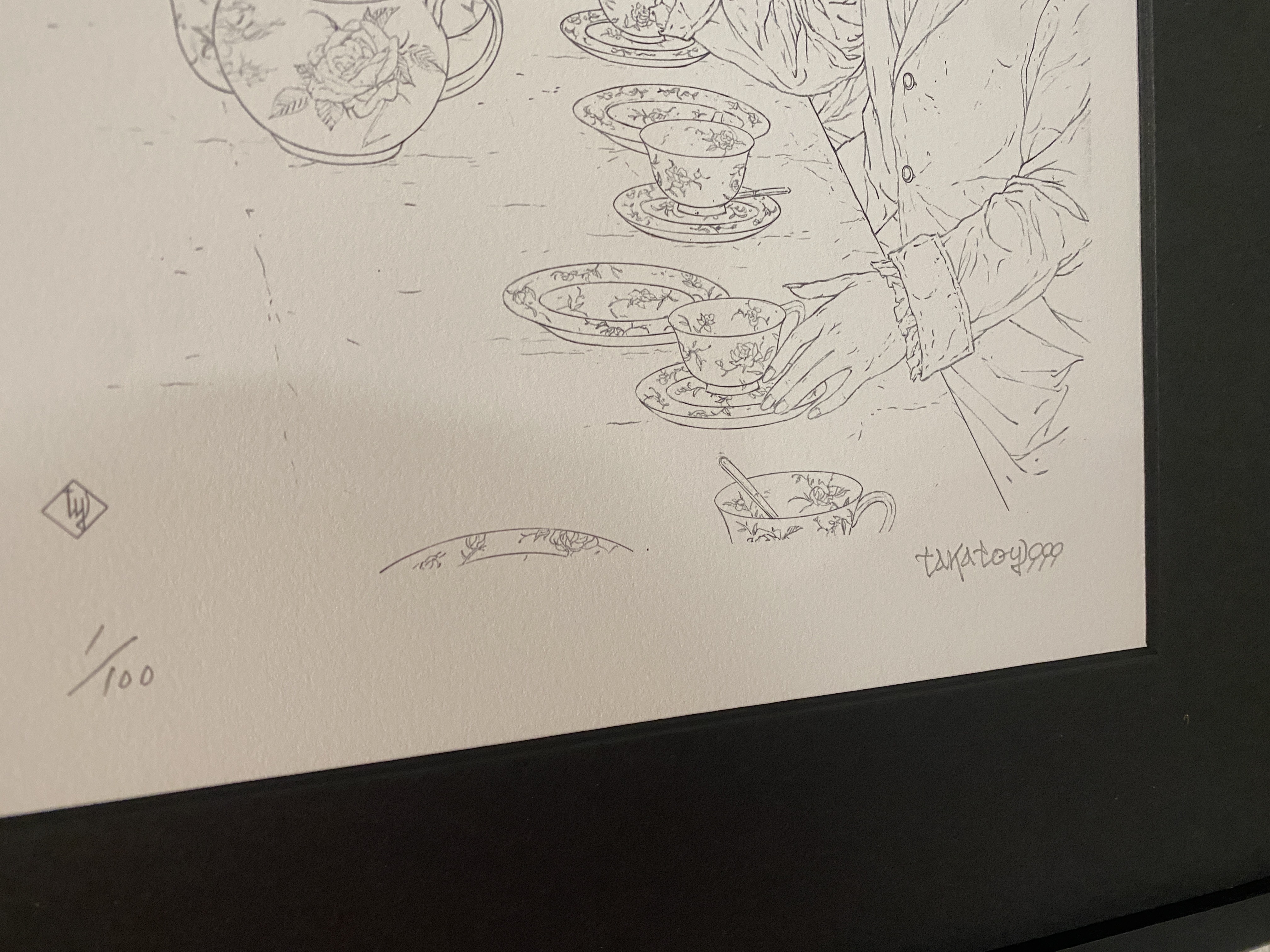 Span Art Gallery / 山本タカト 複製画「アリス茶話會モノクロ」