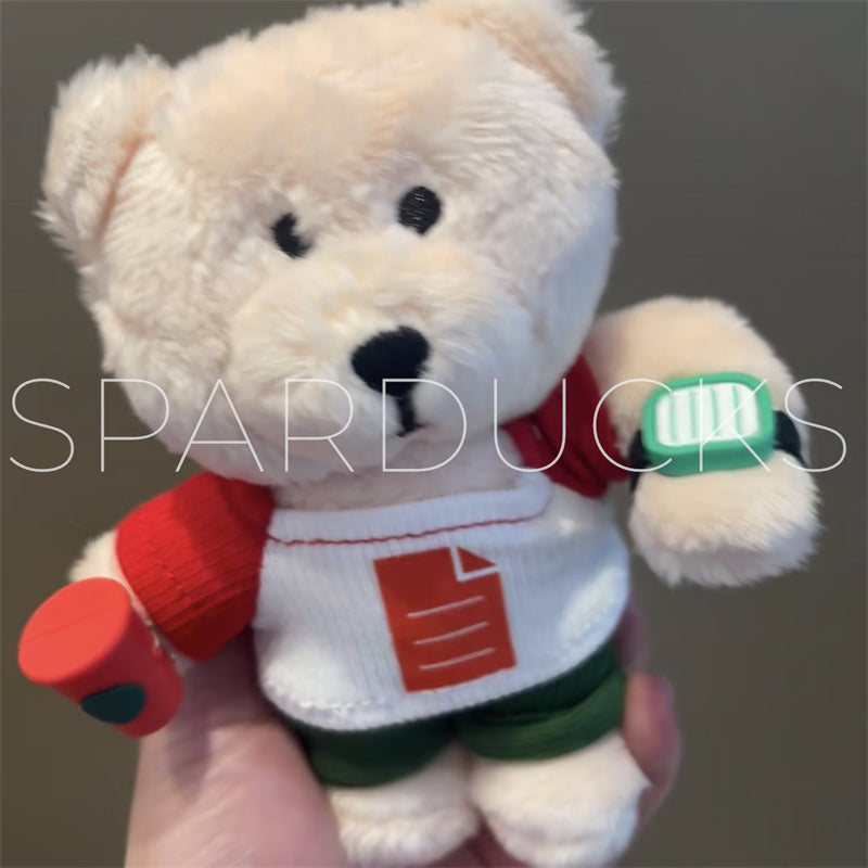China X'mas Plush Bear Ornament Keychian – SPARDUCKS