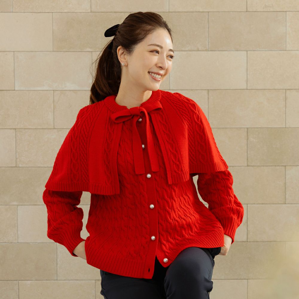 SONO】レイヤードフレアケーブルニットプルオーバー【20251205