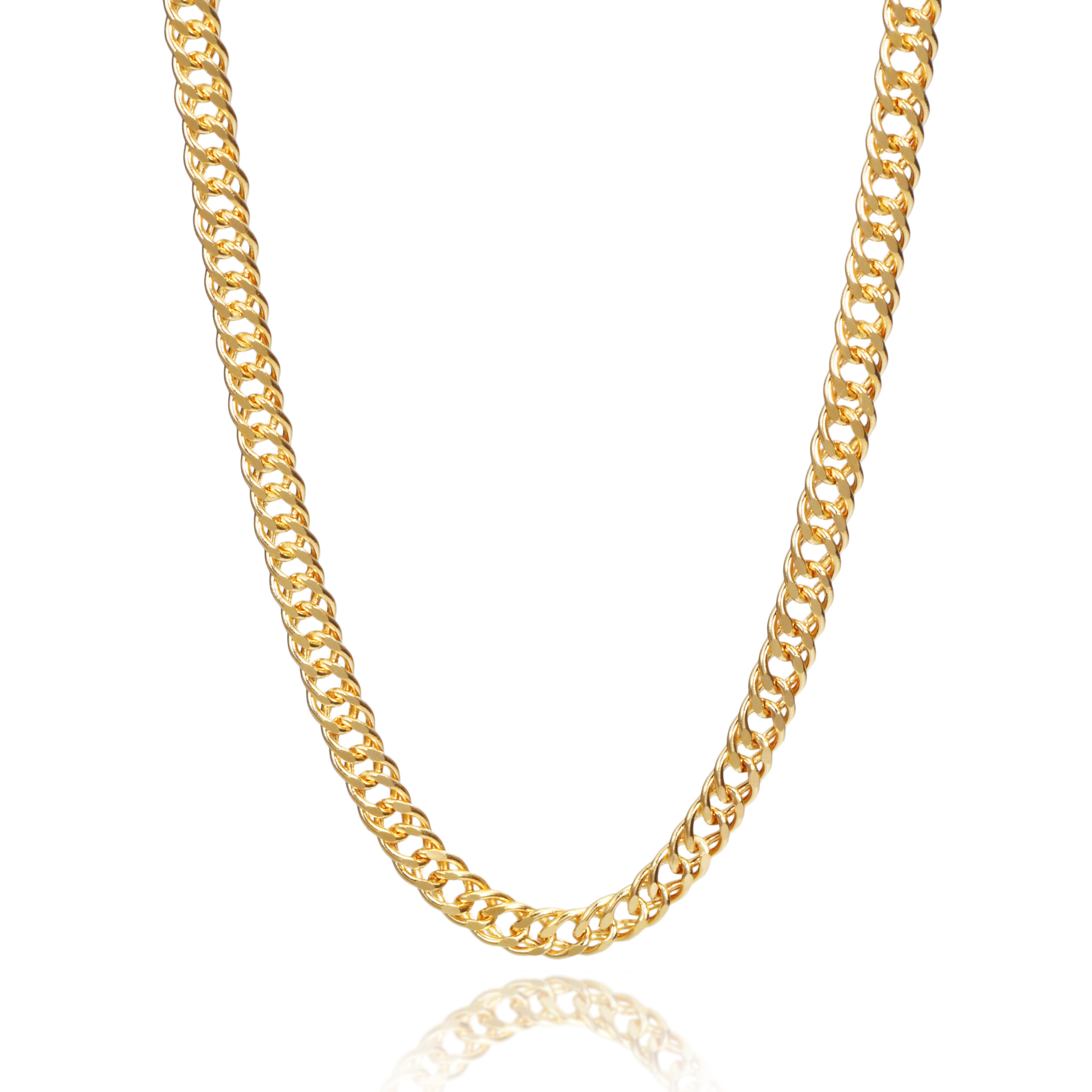 K18 18金 中空 喜平ネックレス 2面ダブル 3.9mm幅 38cm~80cm 引輪