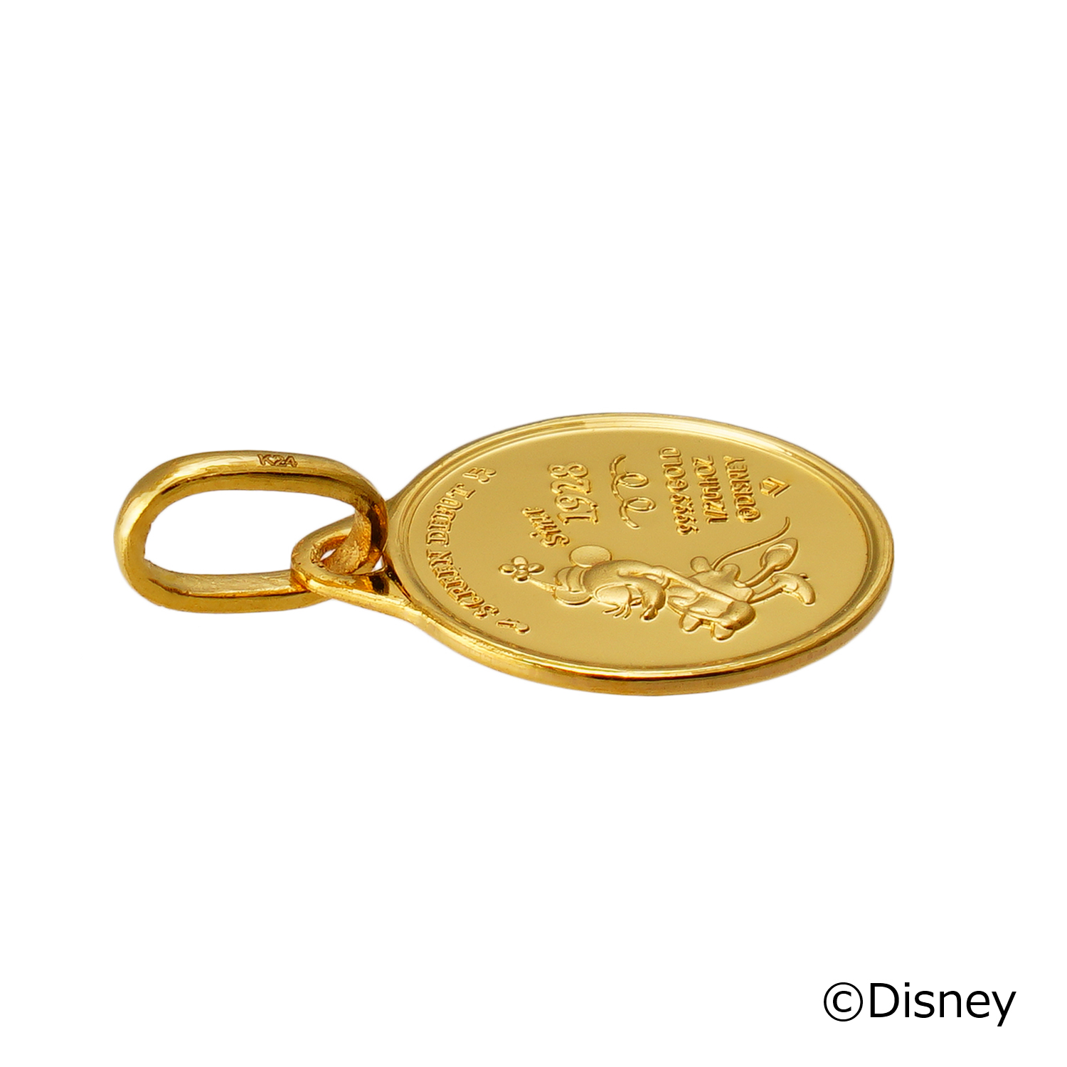 K24 純金 メダル ペンダント ディズニー ミッキーマウス & ミニー