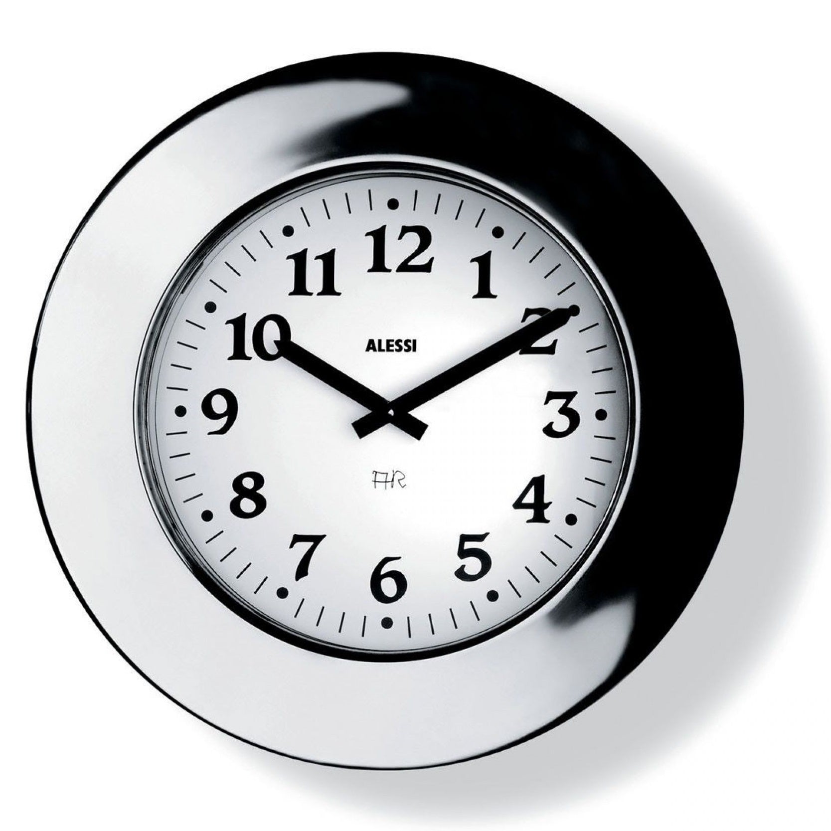 Alessi Momento Wall Clock, 18/10 Stainless Steel, 15.75