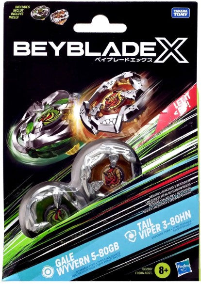 Hasbro Beyblade X | Gale Wyvern 5-80GN and Tail Viper 3-80HN