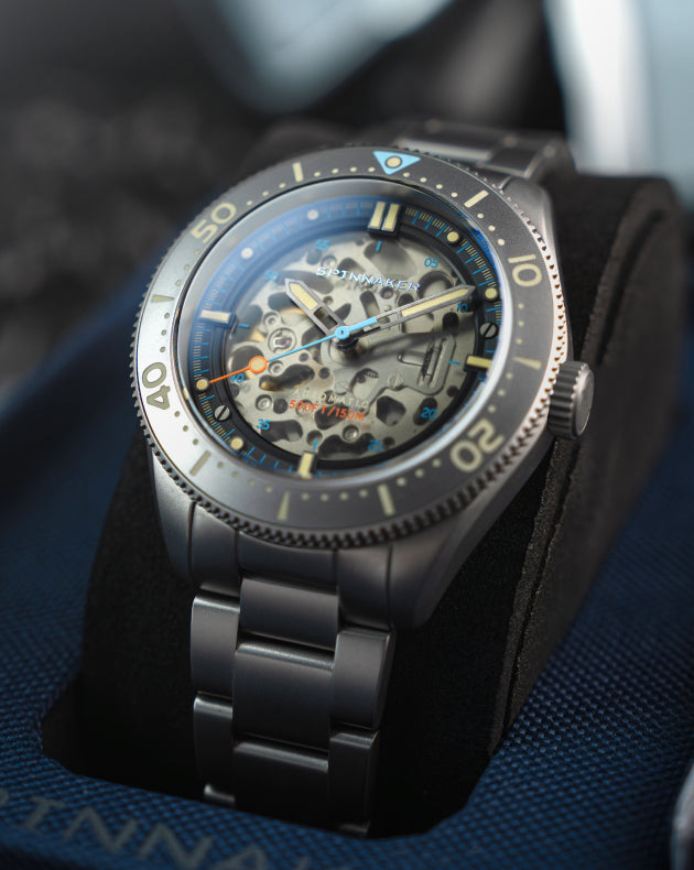 Sandblasted Steel | Croft 42 Skeleton Automatic – Spinnaker Watches