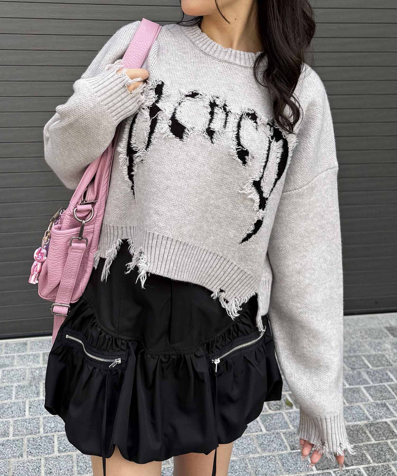 ロゴダメージニットプルオーバー｜SPIRALGIRL スパイラルガール 商品