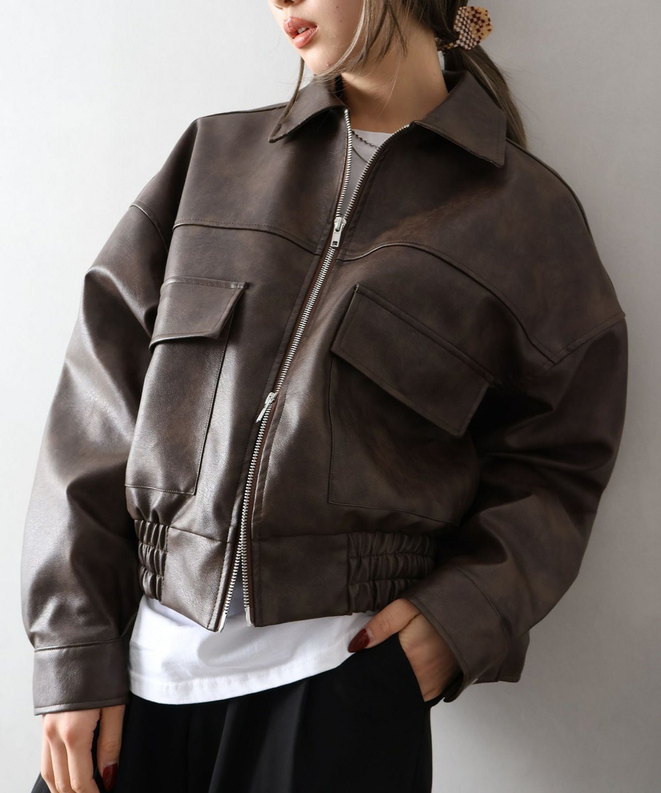アンティークレザーダブルZIPブルゾン | SpRay