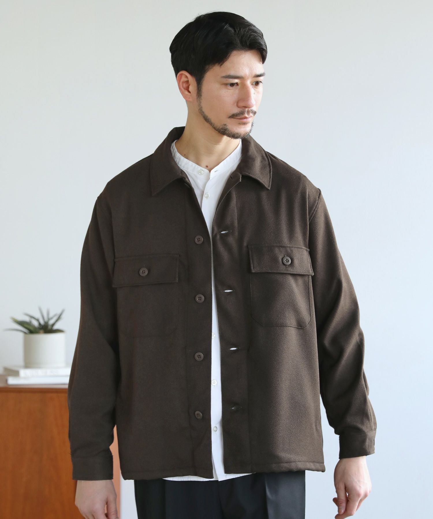 日本製LANATEC(R)LEI ウーリーカルゼストレッチソフトシャツジャケット