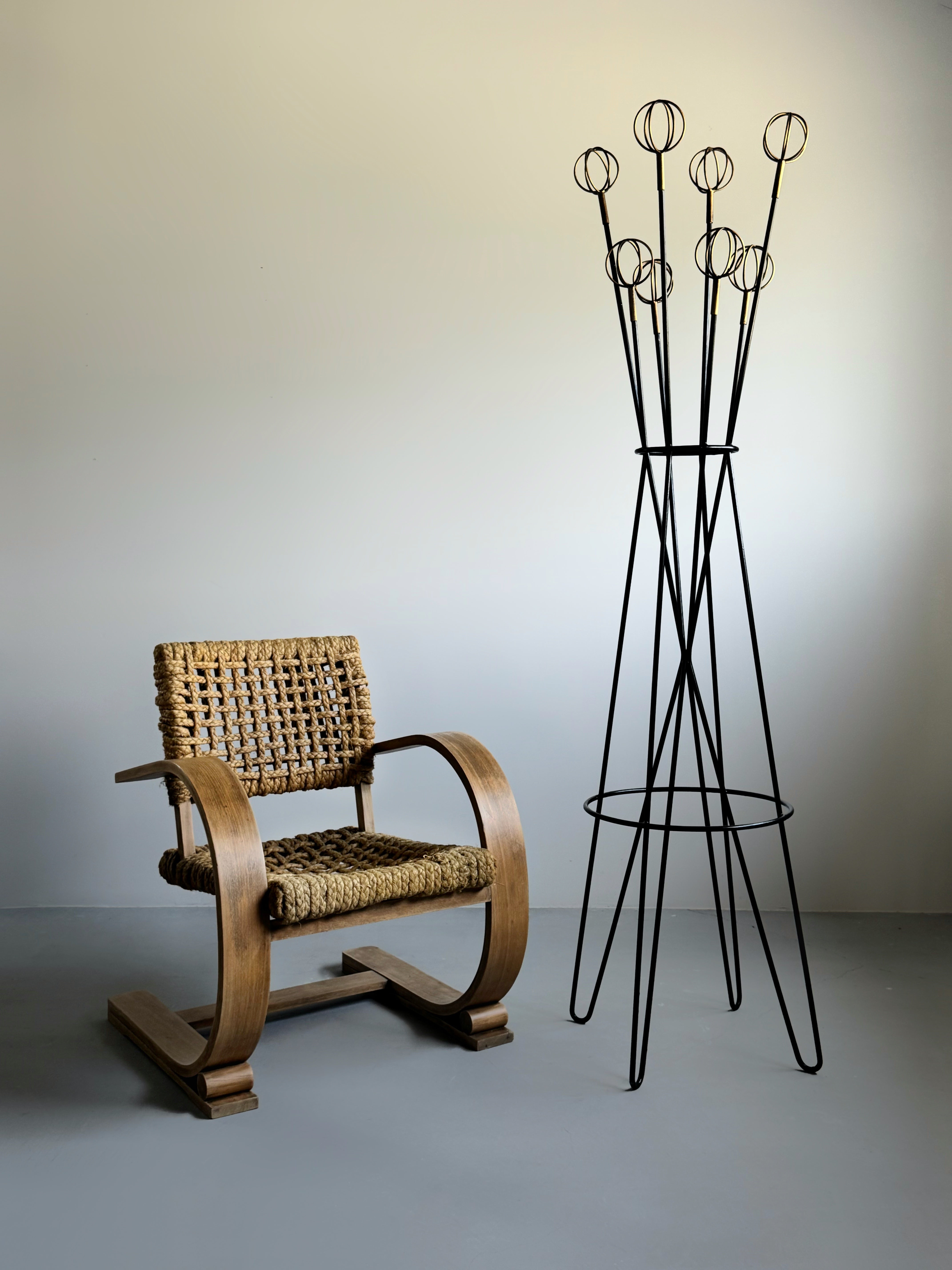 Astrolabe coat rack by Roger Feraud, France 1950