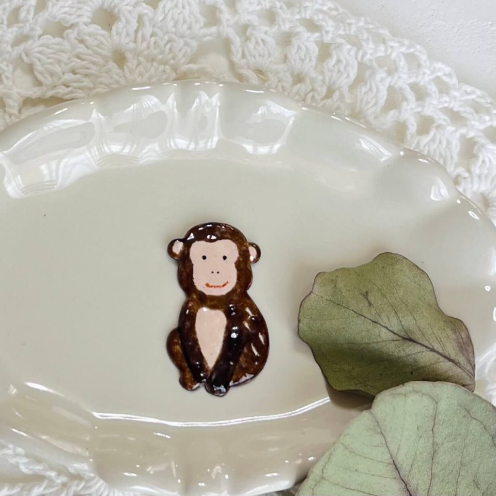 新作銅板 さる 七宝焼き | Switch .T