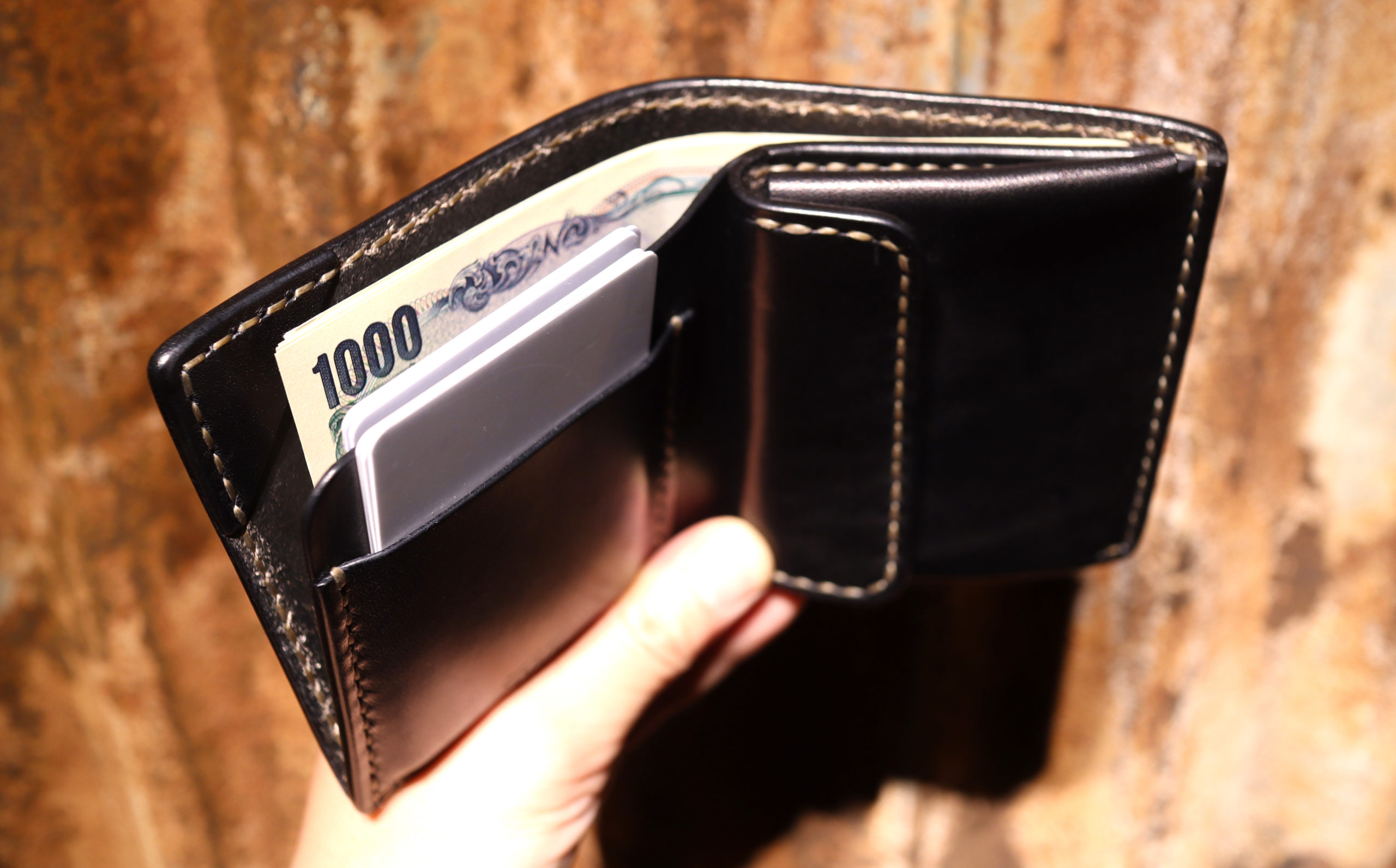 COMPACTWALLETBF-black | RYUJI TASHIMA / atelier SWL