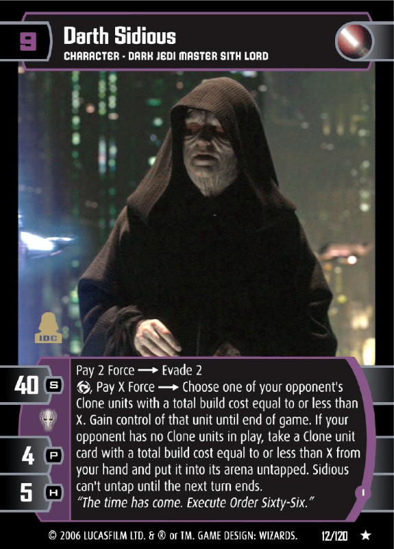 Darth Sidious (I) Card - Star Wars Trading Card Game