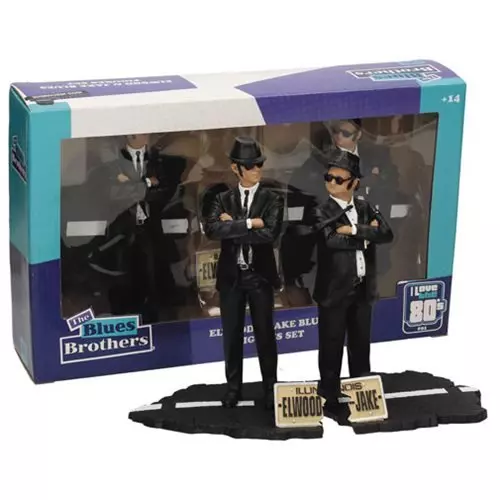 BLUES BROTHERS JAKE AND ELWOOD 7-INCH MOVIE ICONS STATUE SET/BLUES