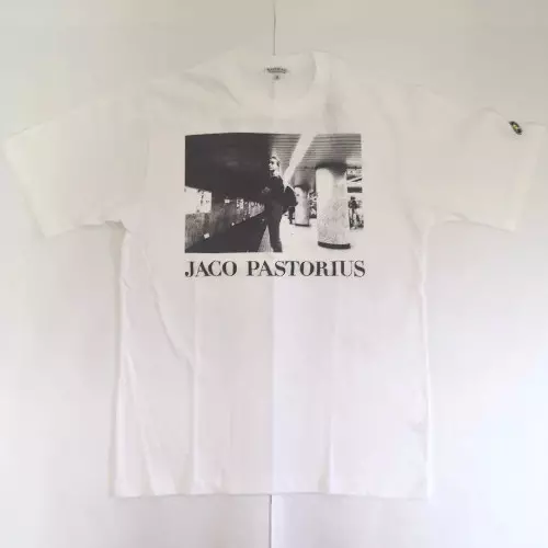 ジャコTシャツ/ホワイト×ブラック/M/JACO PASTORIUS/ジャコ・パス