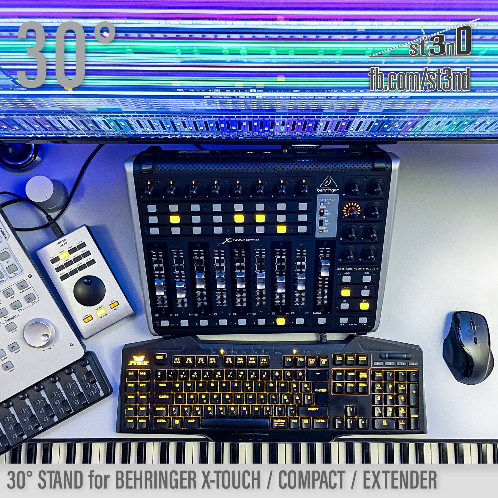 STAND for BEHRINGER X-TOUCH / COMPACT / EXTENDER - 30° - Synth