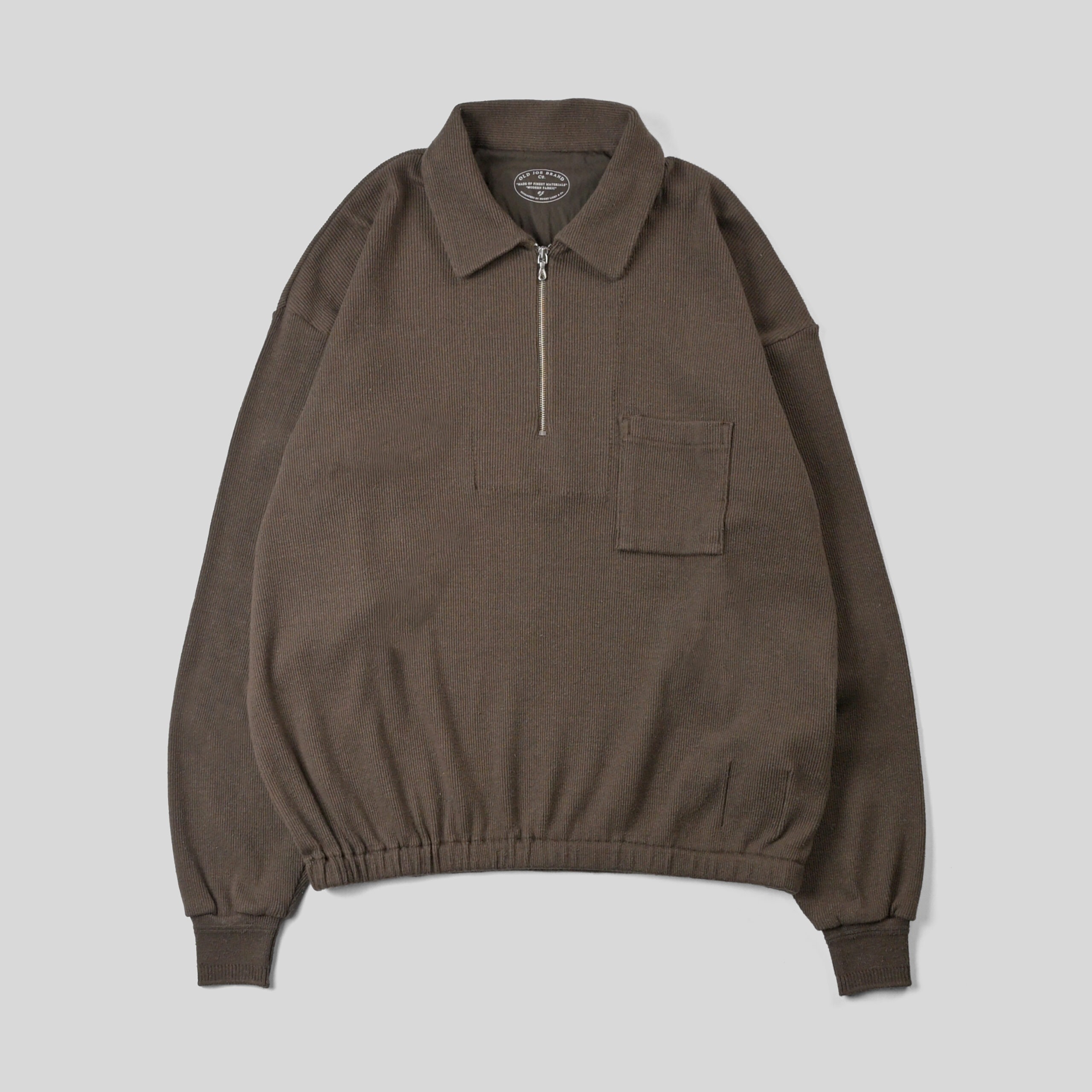 OLD JOE｜QUATER ZIP SILK NEP RIBED SHIRTS- STOTELA clothing store