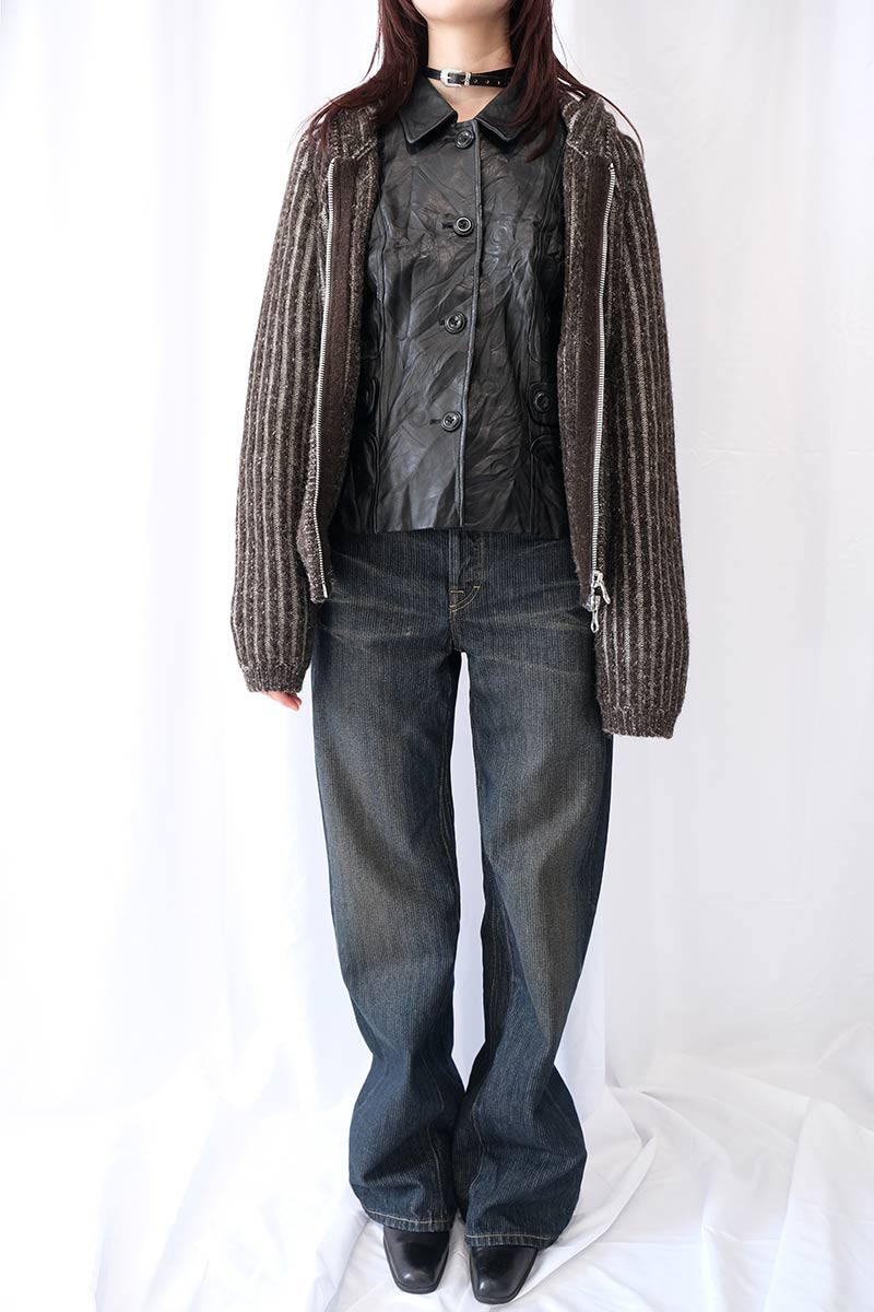 OUR LEGACY | LEVEL HOOD / VANISE BROWN STRIPE ISELS WOOL ウール