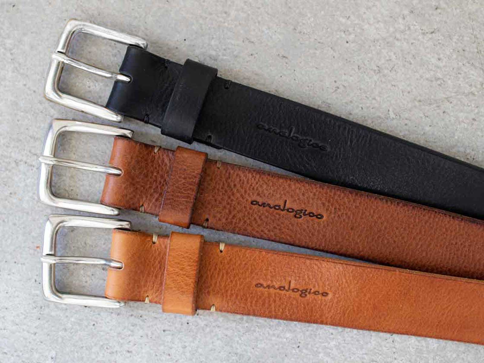 イタリア製バックル】シルバー 3.5cm幅ベルト（ミッスーリ