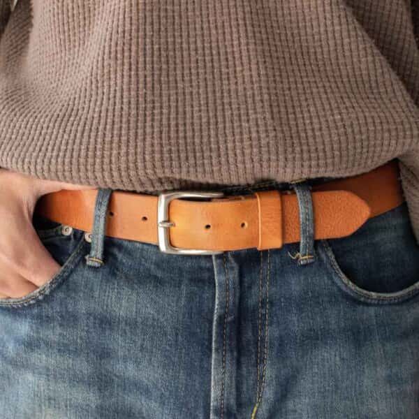 イタリア製バックル】シルバー 3.5cm幅ベルト（ミッスーリ