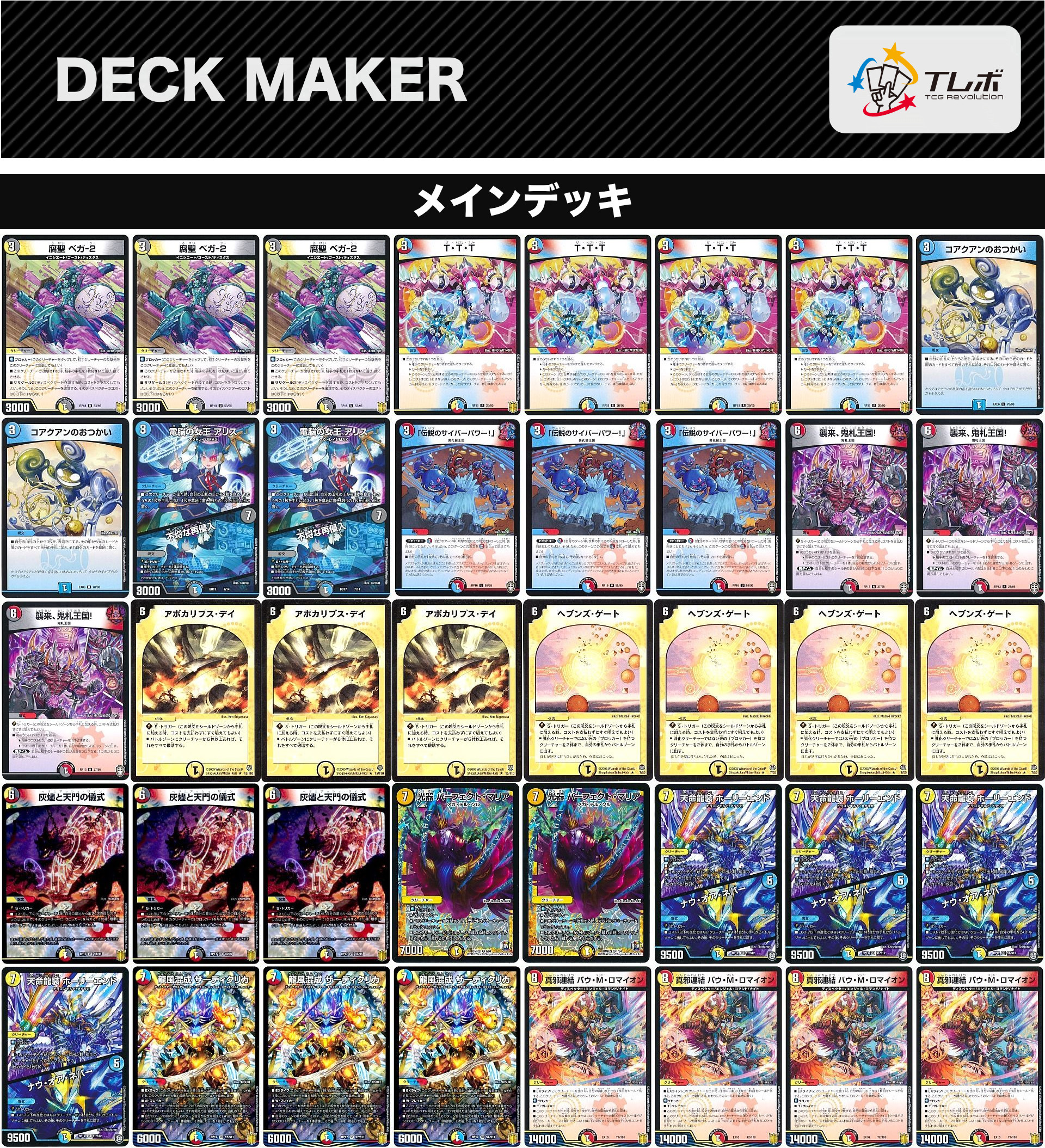 デュエルマスターズ 現代天門アポカリコントロール デッキレシピ詳細