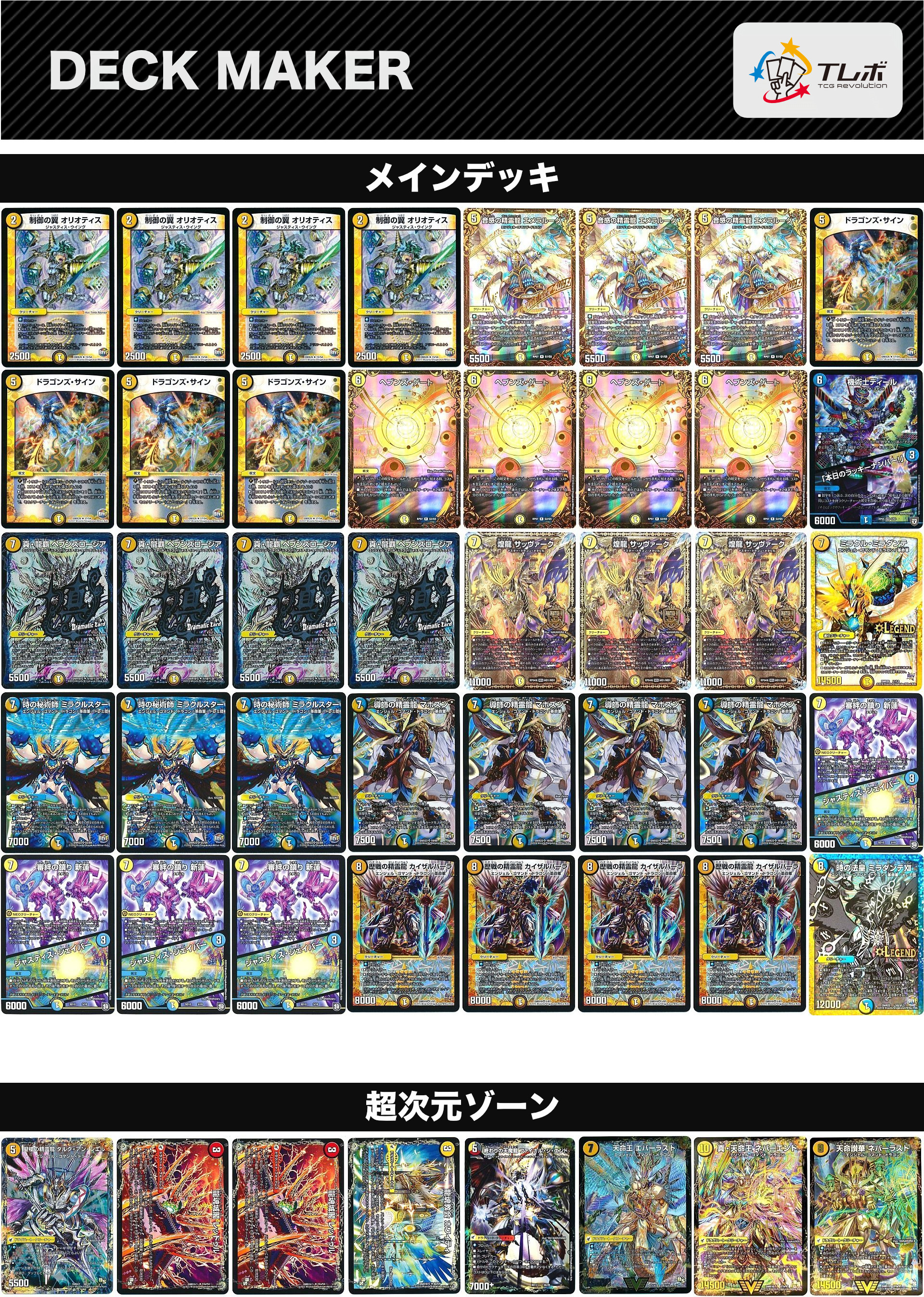 デュエルマスターズ 真・天門ロージアダンテ デッキレシピ詳細 | ガチ