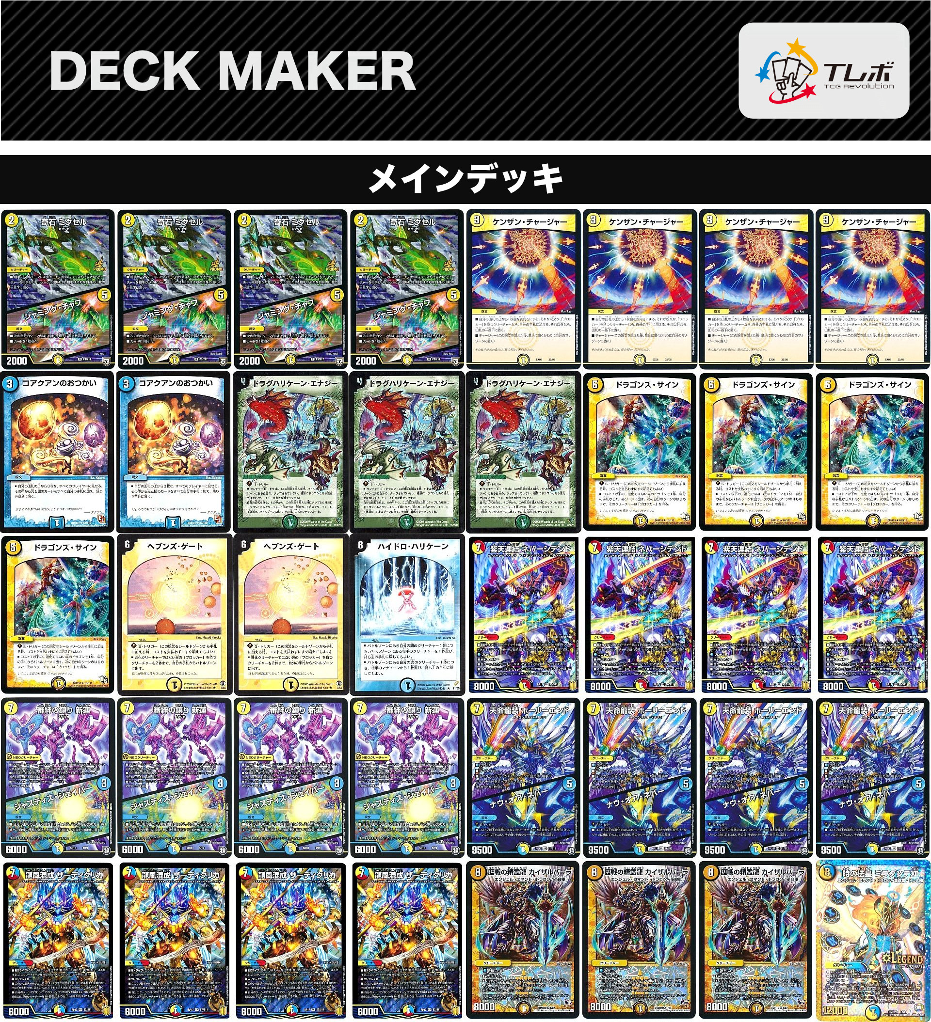 デュエルマスターズ ザーディクリカハリケーン デッキレシピ詳細