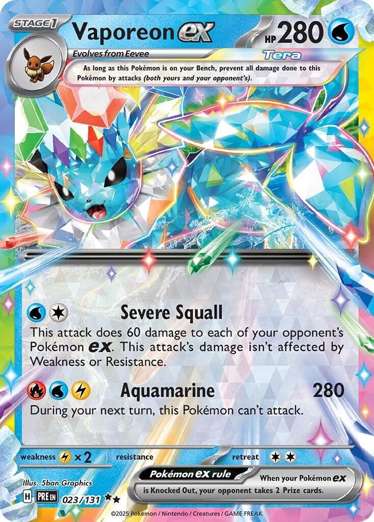 Vaporeon ex #23 Prices | Pokemon Prismatic Evolutions | Pokemon Cards