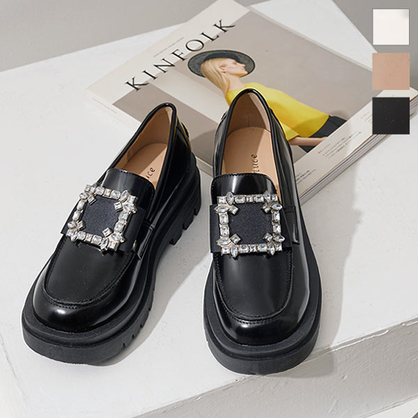 ビジュー厚底ローファー [I2469] - レディースファッション通販 神戸