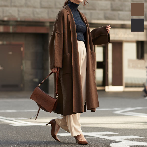 ボリュームスリーブニットコート [K881] - レディースファッション通販