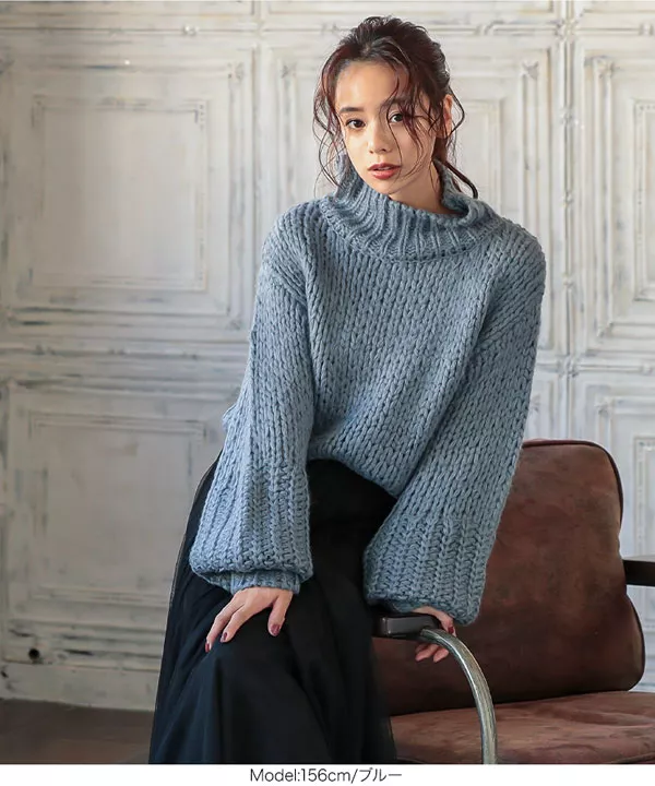 モヘアタッチ1.5Gハンドメイドタッチタートルニット [C4815