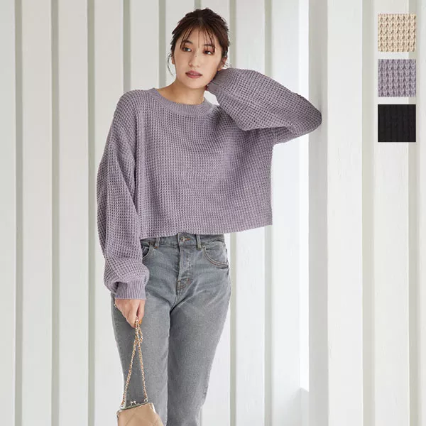 バックリボンニットプルオーバー [C5641] - レディースファッション