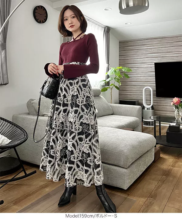 SAORIさんコラボ ]4wayリボンタイリブニットトップス [C6475