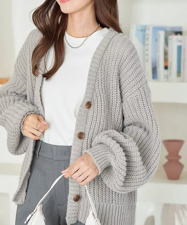起毛ロングニットカーディガン[C6849] - レディースファッション通販