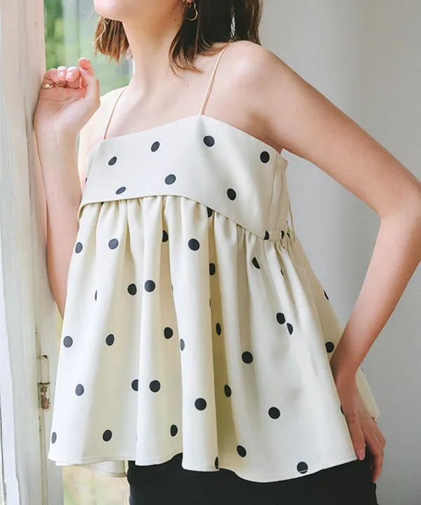 ドット柄ペプラムキャミソール [C7040] - レディースファッション通販