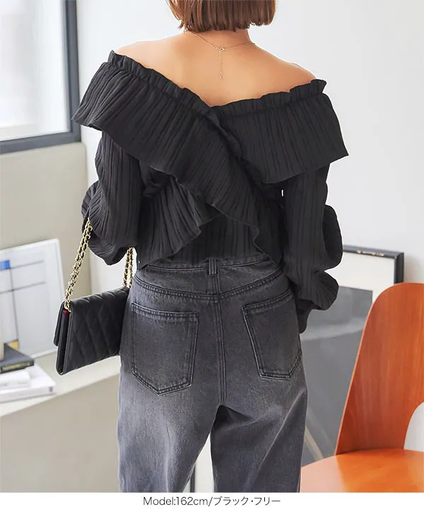 マルチウェイクロスフリルブラウス [C7239] - レディースファッション