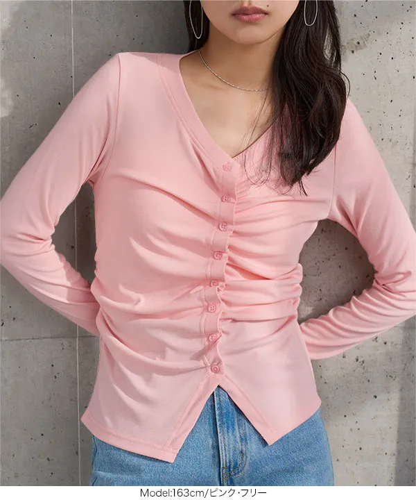 フロントギャザートップス [C7709] - レディースファッション通販 神戸