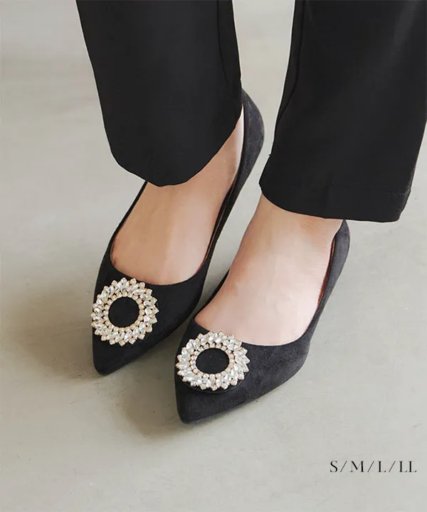 サークルビジューフラットパンプス [I2628] - レディースファッション