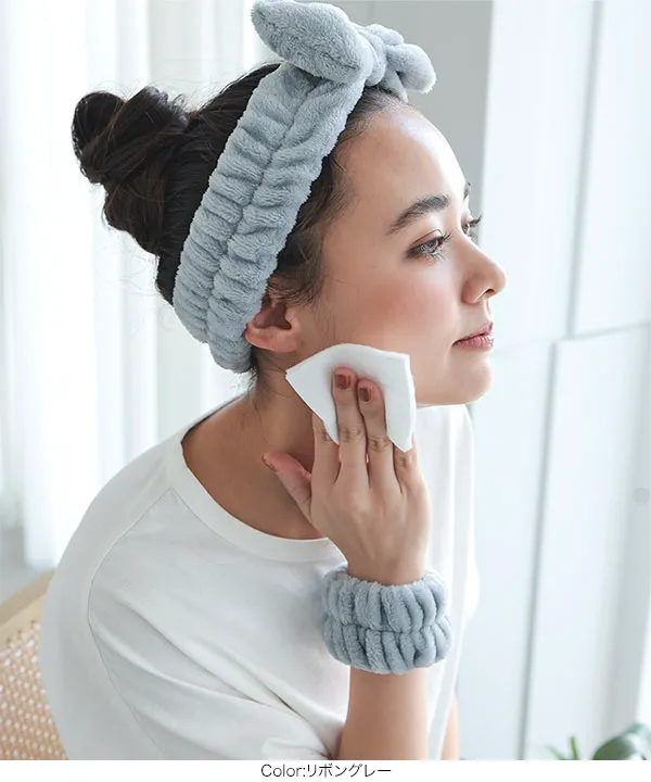 選べる2タイプ 吸水リストバンド&ヘアバンドセット [J1136