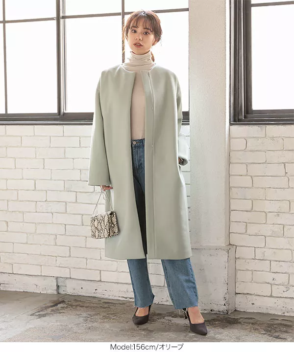 ノーカラーコクーンコート [K946] - レディースファッション通販 神戸